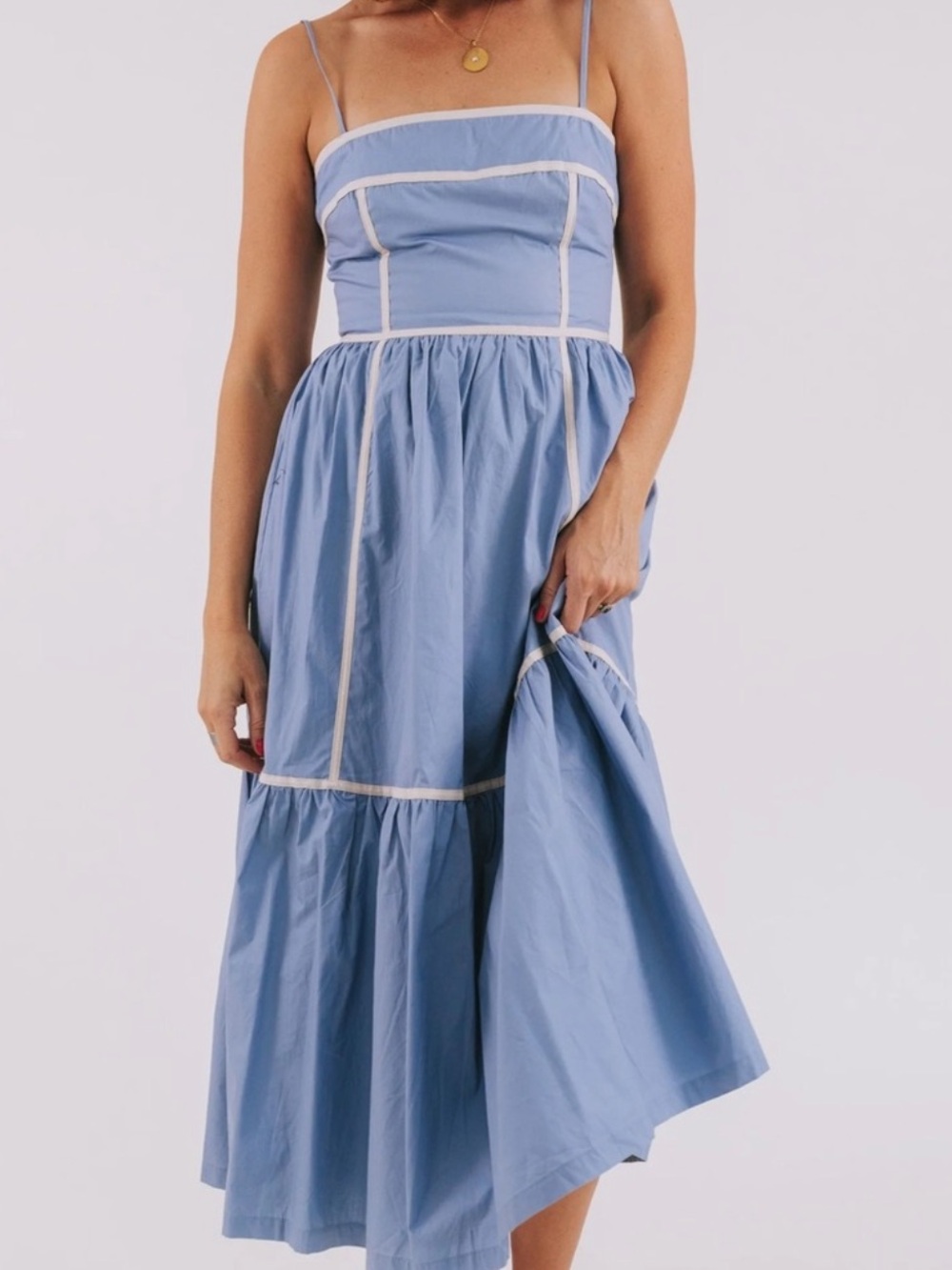 One loved babe blue & white maxi dress